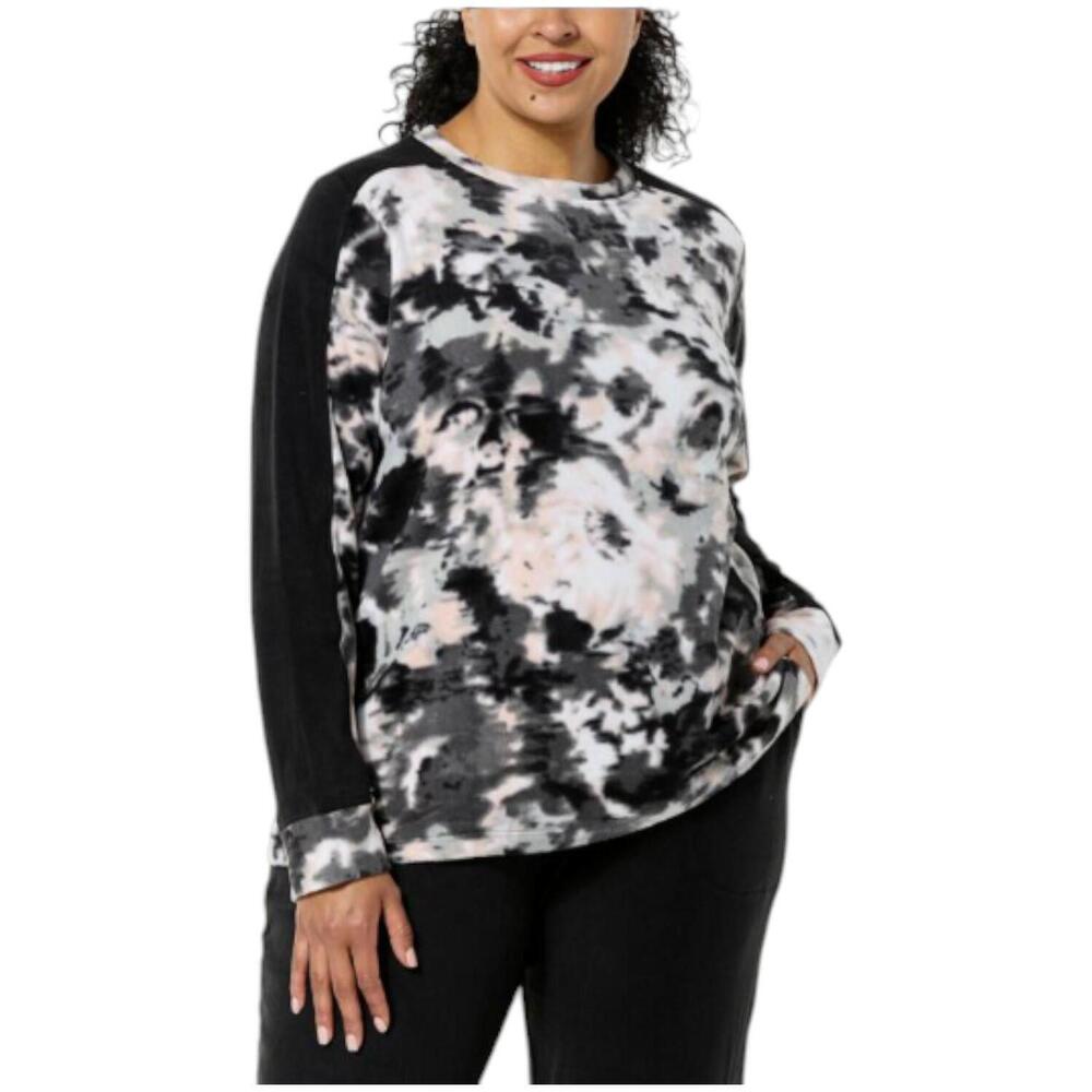 Comfort Code Women's Lounge Top Black Washed Floral - Regular